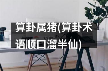 算卦属猪(算卦术语顺口溜半仙)