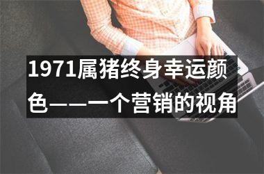 1971属猪终身幸运颜色——一个营销的视角