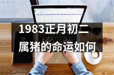 1983正月初二属猪的命运如何