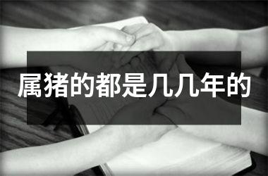 属猪的都是几几年的