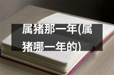属猪那一年(属猪哪一年的)