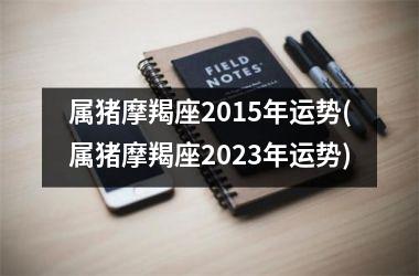 属猪摩羯座2015年运势(属猪摩羯座2023年运势)