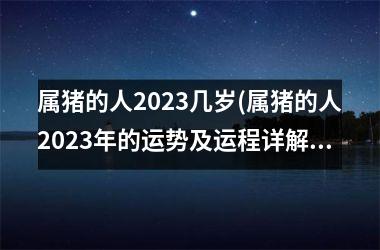 属猪的人2023几岁(属猪的人2023年的运势及运程详解)