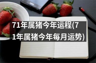 71年属猪今年运程(71年属猪今年每月运势)