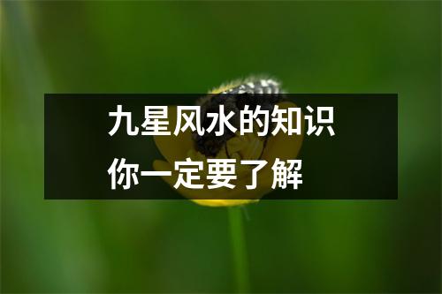 <h3>九星风水的知识你一定要了解