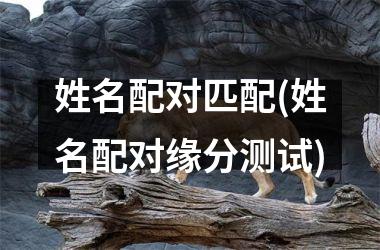 <h3>姓名配对匹配(姓名配对缘分测试)