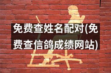 <h3>免费查姓名配对(免费查信鸽成绩网站)