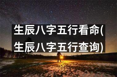 <h3>生辰八字五行看命(生辰八字五行查询)