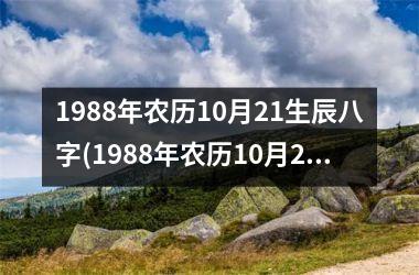 <h3>1988年农历10月21生辰八字(1988年农历10月23日是阳历多少号)