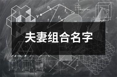<h3>夫妻组合名字