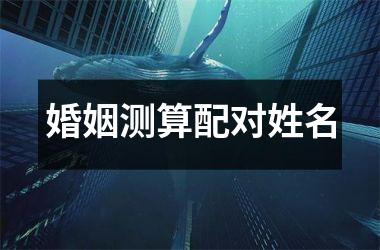 婚姻测算配对姓名