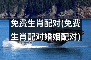 <h3>免费生肖配对(免费生肖配对婚姻配对)