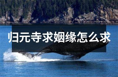 <h3>归元寺求姻缘怎么求