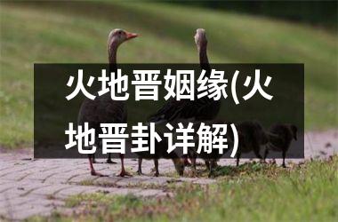 <h3>火地晋姻缘(火地晋卦详解)