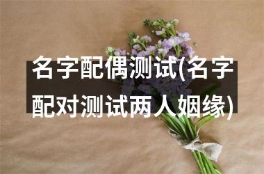 <h3>名字配偶测试(名字配对测试两人姻缘)