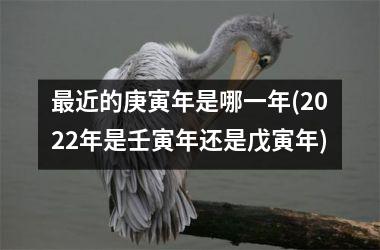 <h3>最近的庚寅年是哪一年(2025年是壬寅年还是戊寅年)