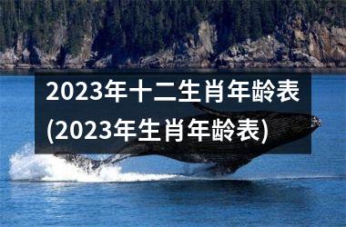 2023年十二生肖年龄表(2023年生肖年龄表)