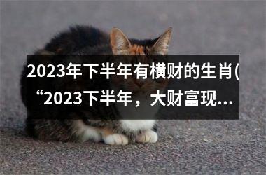 2025年下半年有横财的生肖(“2025下半年，大财富现！这些生肖最有机会！”)