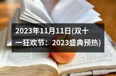 2023年11月11日(双十一狂欢节：2023盛典预热)