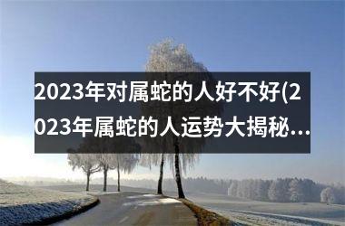 2023年对属蛇的人好不好(2023年属蛇的人运势大揭秘！)