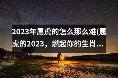 2023年属虎的怎么那么难(属虎的2023，燃起你的生肖魂！)