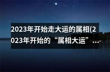 2023年开始走大运的属相(2023年开始的“属相大运”盘点)