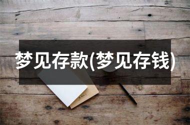 <h3>梦见存款(梦见存钱)