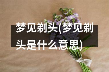 梦见剃头(梦见剃头是什么意思)