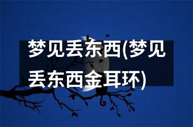 <h3>梦见丢东西(梦见丢东西金耳环)