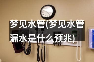 <h3>梦见水管(梦见水管漏水是什么预兆)