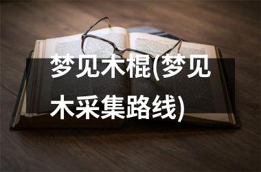 梦见木棍(梦见木采集路线)