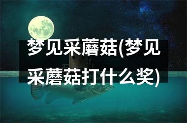 <h3>梦见采蘑菇(梦见采蘑菇打什么奖)