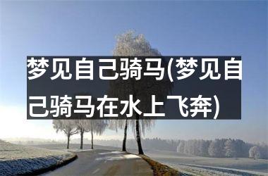 <h3>梦见自己骑马(梦见自己骑马在水上飞奔)