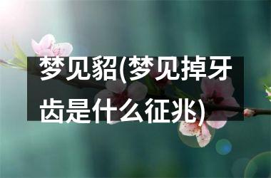 梦见貂(梦见掉牙齿是什么征兆)
