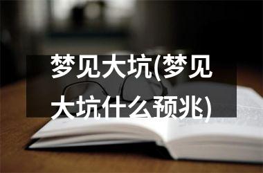 <h3>梦见大坑(梦见大坑什么预兆)