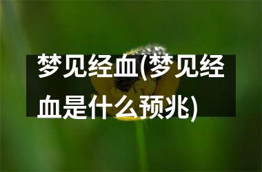 <h3>梦见经血(梦见经血是什么预兆)