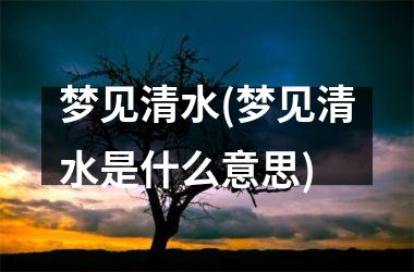 <h3>梦见清水(梦见清水是什么意思)