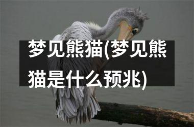 <h3>梦见熊猫(梦见熊猫是什么预兆)