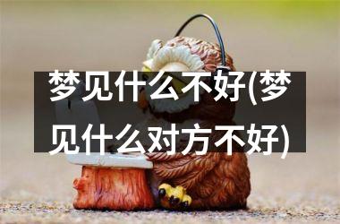 <h3>梦见什么不好(梦见什么对方不好)