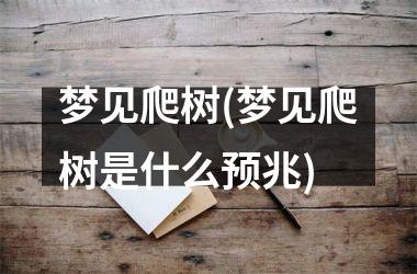 <h3>梦见爬树(梦见爬树是什么预兆)