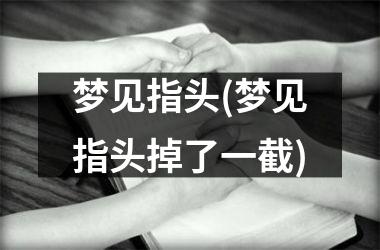 <h3>梦见指头(梦见指头掉了一截)