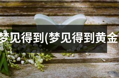 梦见得到(梦见得到黄金)