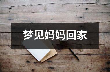 <h3>梦见妈妈回家