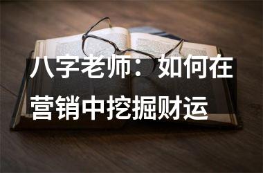 <h3>八字老师：如何在营销中挖掘财运