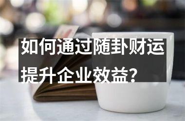 <h3>如何通过随卦财运提升企业效益？