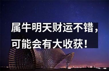 <h3>属牛明天财运不错，可能会有大收获！