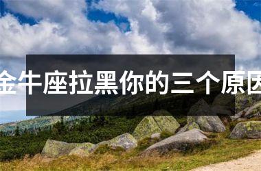 金牛座拉黑你的三个原因