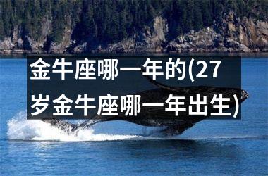 金牛座哪一年的(27岁金牛座哪一年出生)