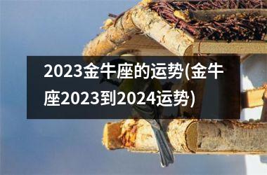 2023金牛座的运势(金牛座2023到2024运势)