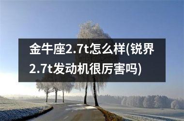 金牛座2.7t怎么样(锐界2.7t发动机很厉害吗)